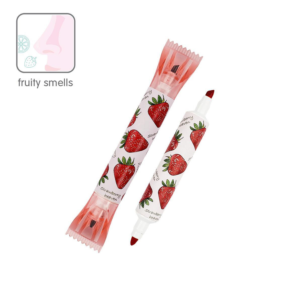 Текстовыделитель красный с запахом клубники "Tutti Frutti" (Bruno Visconti)