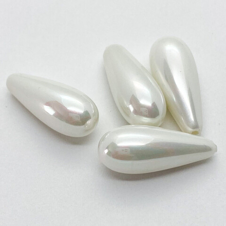 &quot;Майорка&quot; полупросверленная, цвет белый, 20*8 мм, цена за 1 шт