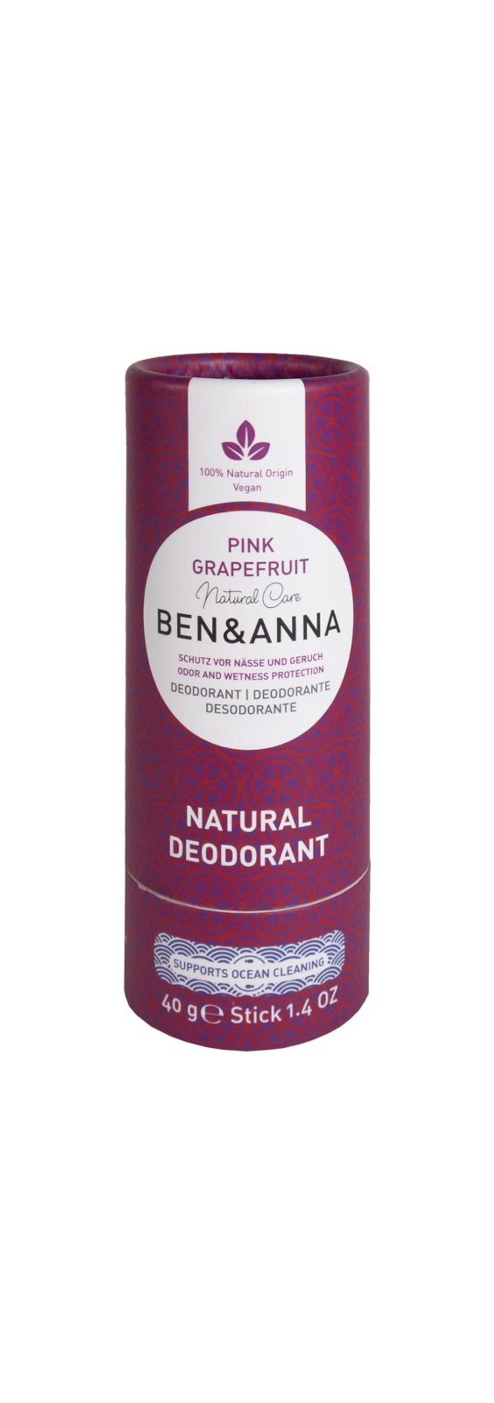 BEN&ANNA Natural Deodorant Pink Grapefruit - стик-дезодорант /   40  g  / GTIN 4260491222282