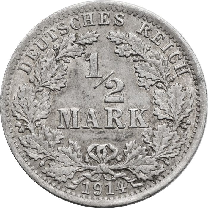 1/2 марки 1914 Германская империя "A"