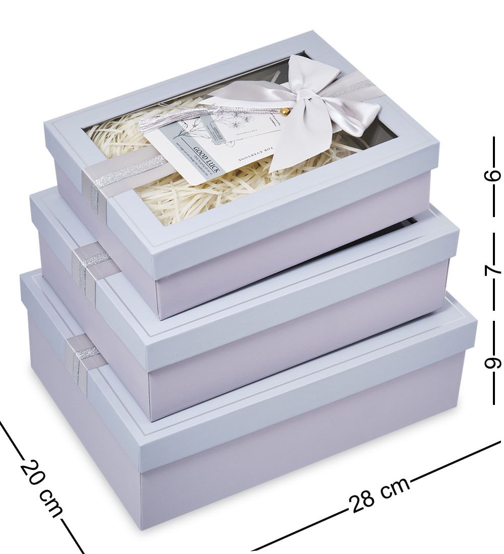 WF-177-B Набор коробок из 3 шт, сиренево-голубой