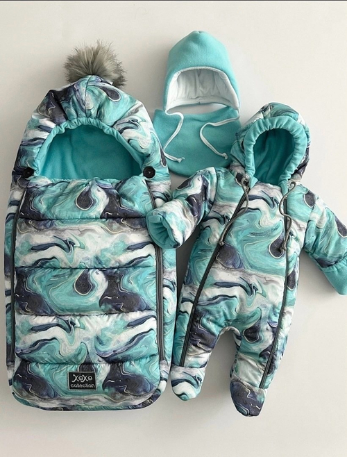 Зимний комплект на выписку "Пушинка принт" (model.20)