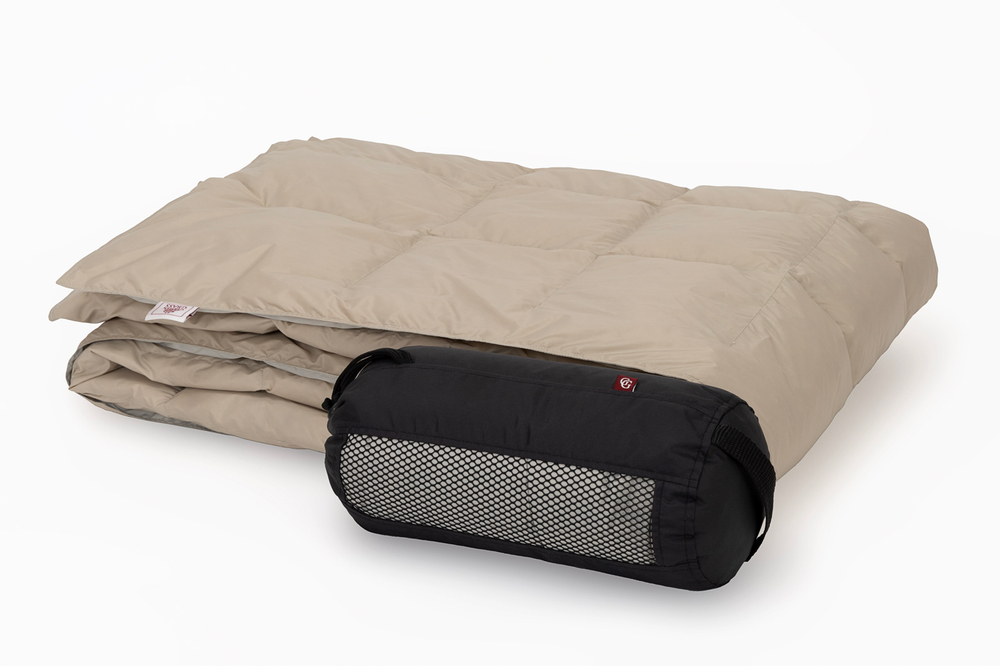 Плед дорожный пуховый 140х200 German Grass Travel Plaid серо-бежевый