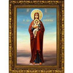 Валаамская икона Божьей Матери на холсте.