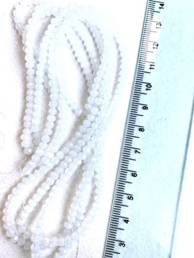 сгр33-оп Стекло граненое рондель, 3,5*3мм, опал c переливом