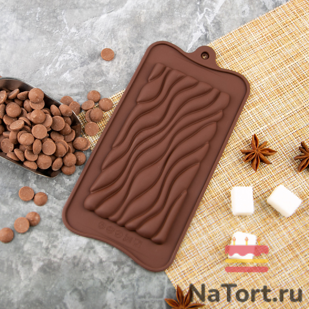 Форма силиконовая для шоколада «Плитка волны»