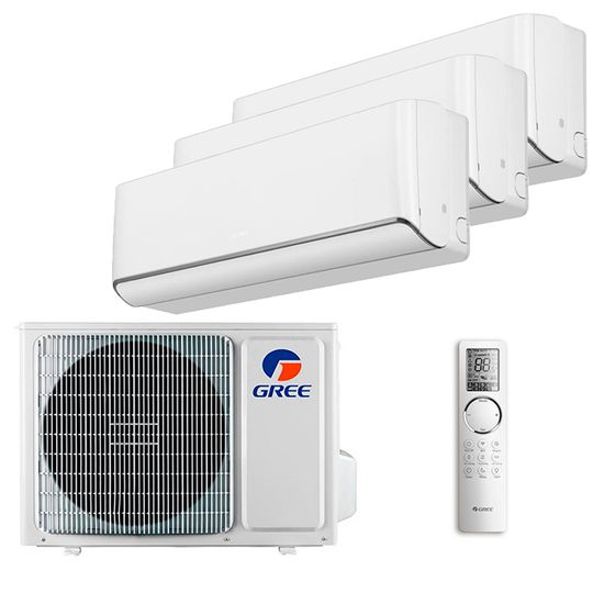 Мультисплит система на 3 комнаты Gree GWH09AVCXB-K6DNA1B/I (white) x 3 / GWHD(21)NK6OO (LCLH)