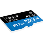 Lexar High-Performance 633x microSDXC 512 ГБ UHS-I W/R 100/45 C10 A1 V30 U3 с адаптером