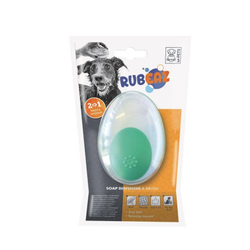 M-PETS Щетка для мытья животных RUBEAZ SOAP DISPENSER & BRUSH (Рубиз) с дозатором для мыла, 11,5х7,5 см, цвет синий