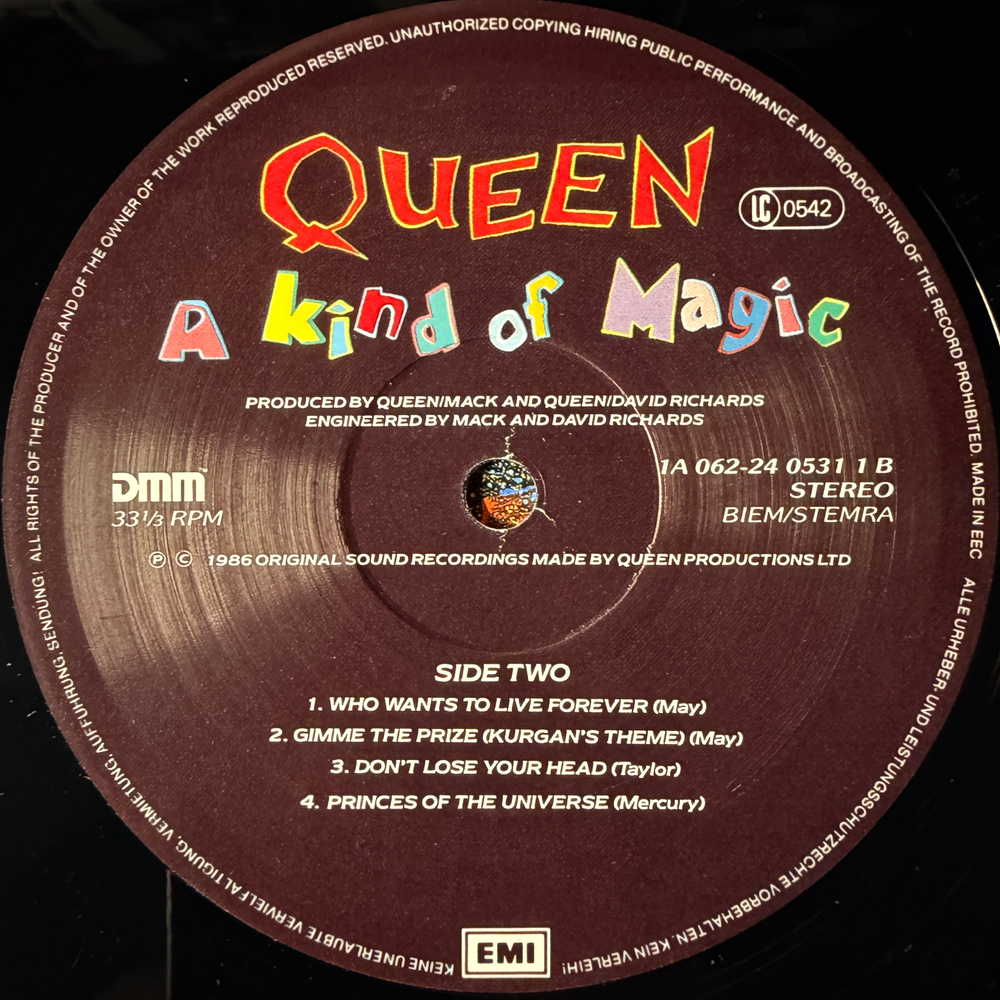 Queen ‎– A Kind Of Magic (Европа 1986г.)