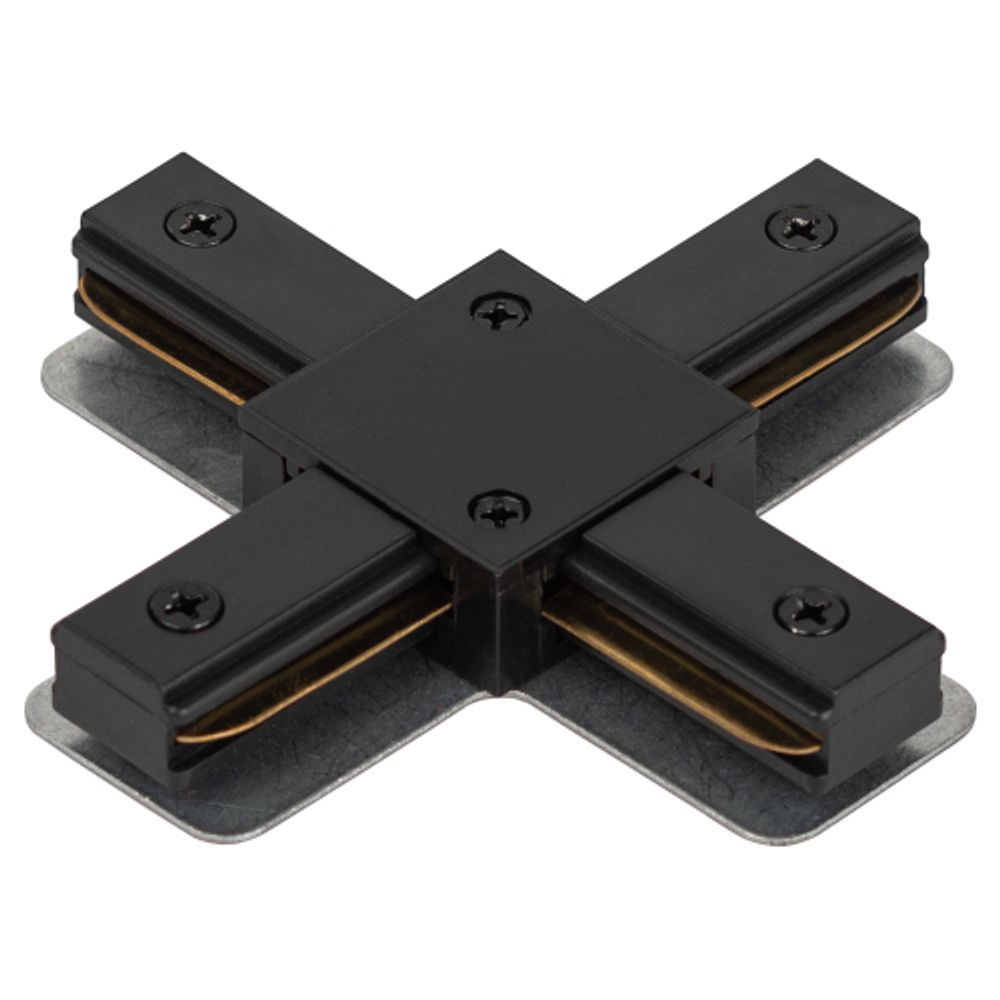 Коннектор питания ЭРА TR-1PA-СX BK для однофазного шинопровода X-образный черный | Однофазный шинопровод и аксессуары