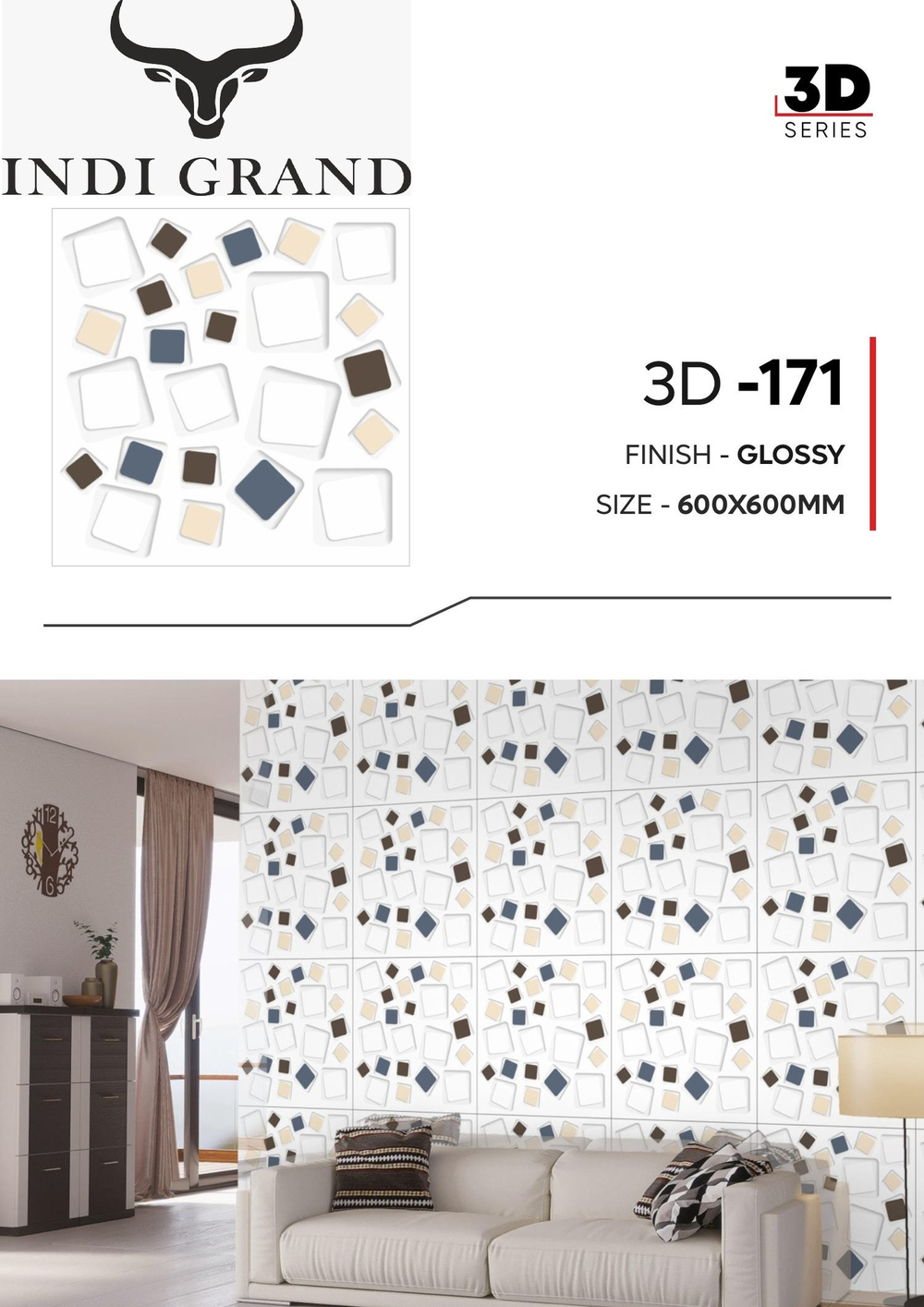 Керамогранит 3D 60х60 glossy - 171
