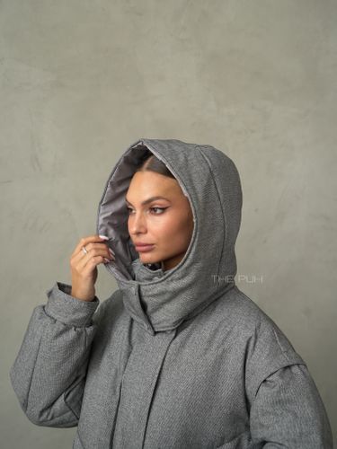 Графитовый пуховик-трансформер на молнии