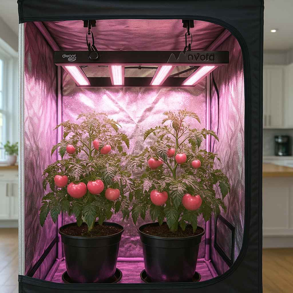 Nyota Dwarf 270 в гроубоксе 100x100 см, полное покрытие площади