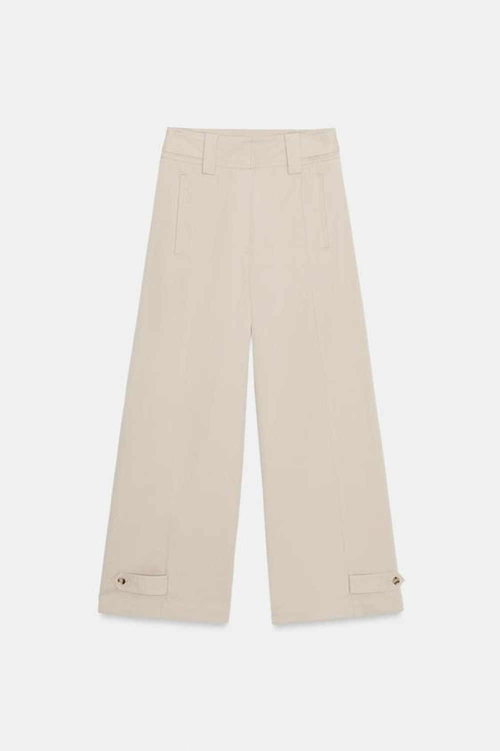 ZARA БРЮКИ ЧИНОС С ХЛЯСТИКАМИ — ZW COLLECTION, КАМЕННО-СЕРЫЙ