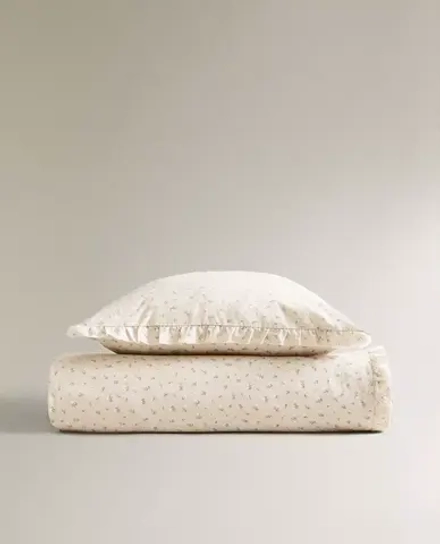 ZARA HOME ДЕТСКИЙ ПОДОДЕЯЛЬНИК С ПРИНТОМ, РОЗОВЫЙ