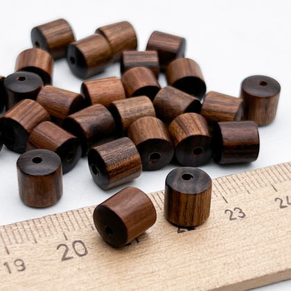 Деревянные бусины тонированные, цилиндр, цвет кофейный, размер около 8,3*8 мм, цена за набор 10 штук