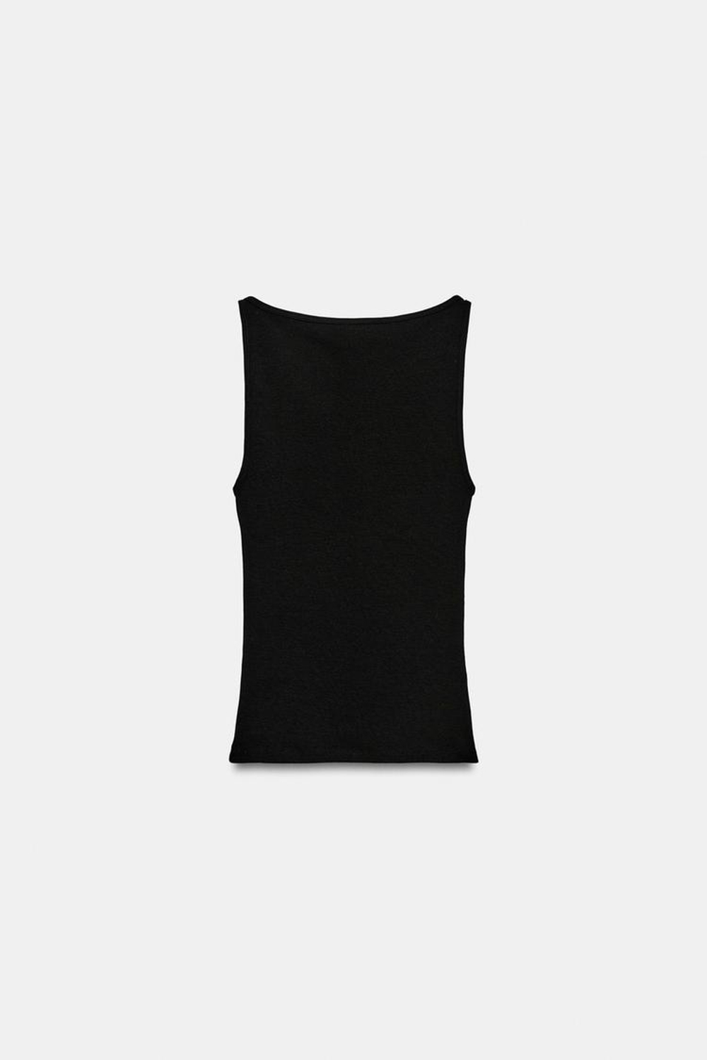 ZARA МИНИМАЛИСТИЧНЫЙ ТОП БЕЗ РУКАВОВ, ЧЕРНЫЙ