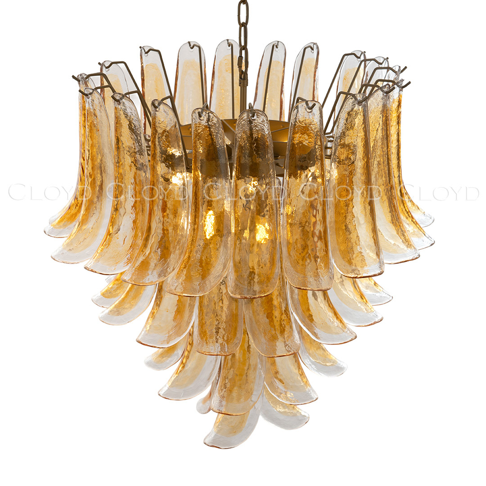 Люстра Cloyd AZORES-C C10 / Ø65 см - латунь светл. - янтарное стекло (арт.11653)