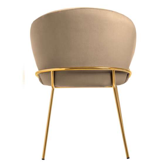 Стул Lime, бежевый микровелюр с золотыми ножками