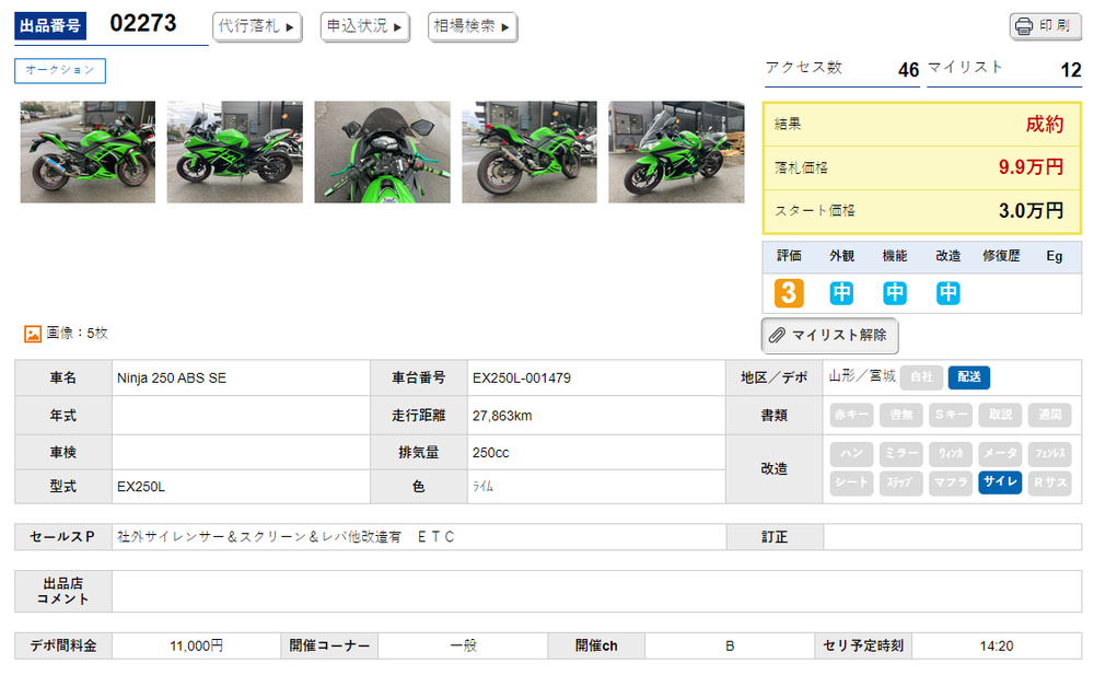 Kawasaki Ninja 250 A 039582