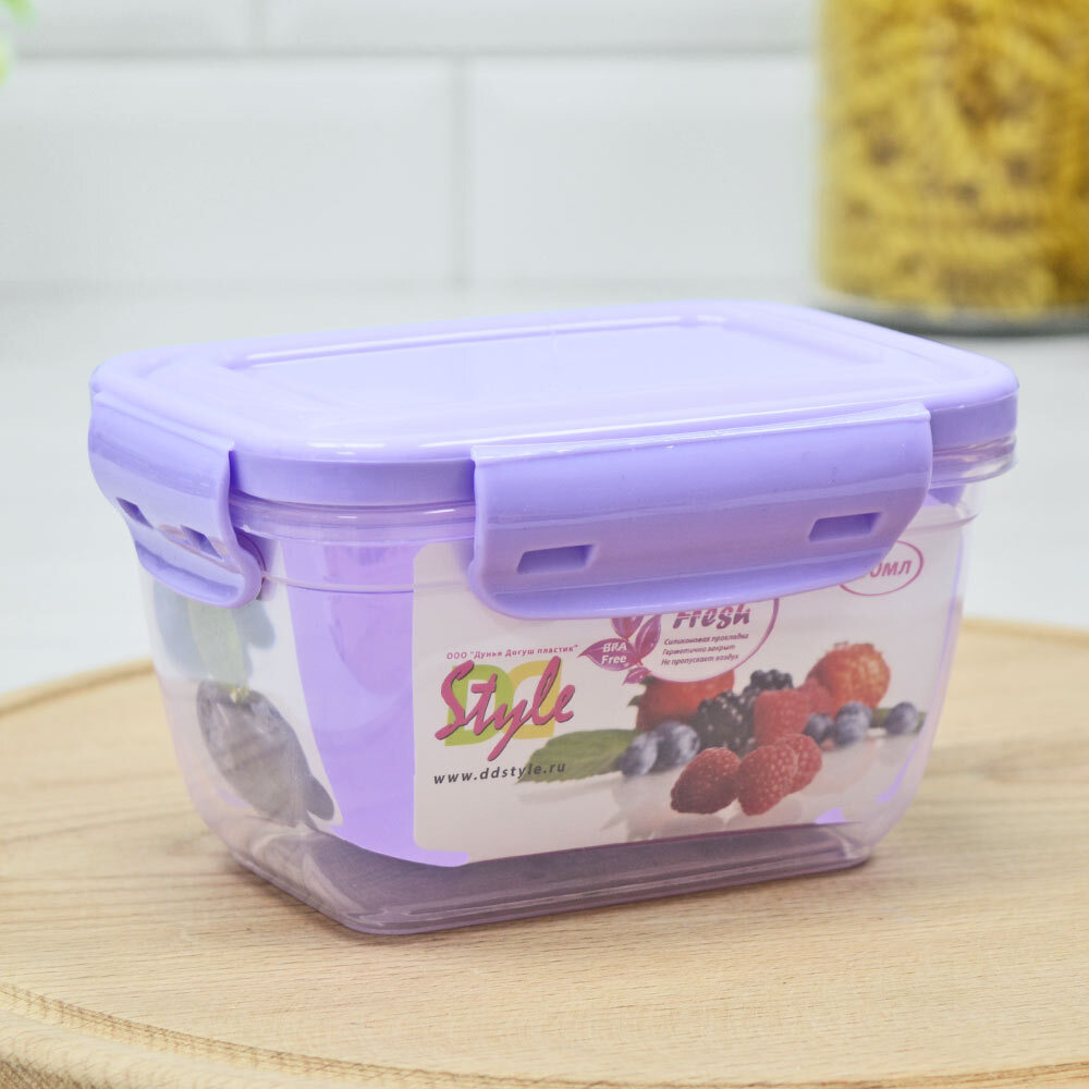 Контейнер для продуктов 0,55л герметичный прямоугольный глубокий