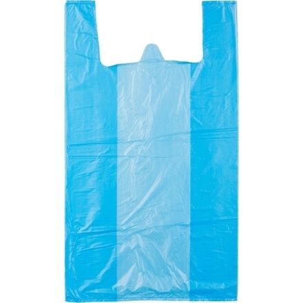 Пакеты-майки пнд голубые 28+14х50см 10мкм (100/2000шт)
