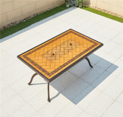 Обеденный комплект из литого алюминия стол Барбекю-1 (151,5х94х73см) арт.6139 + 6 кресел БОСТОН-2 «BOSTON-2» арт.6174