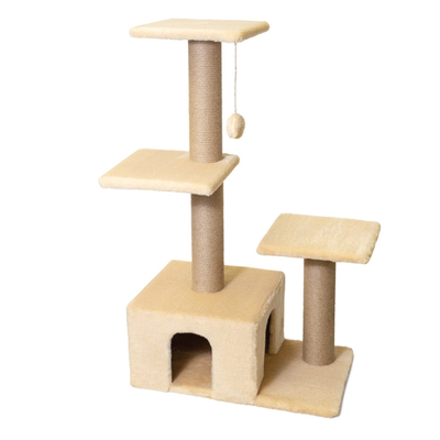 Игровой комплекс для кошек с 3 площадками однотонный, 590*370*1110мм, Gamma