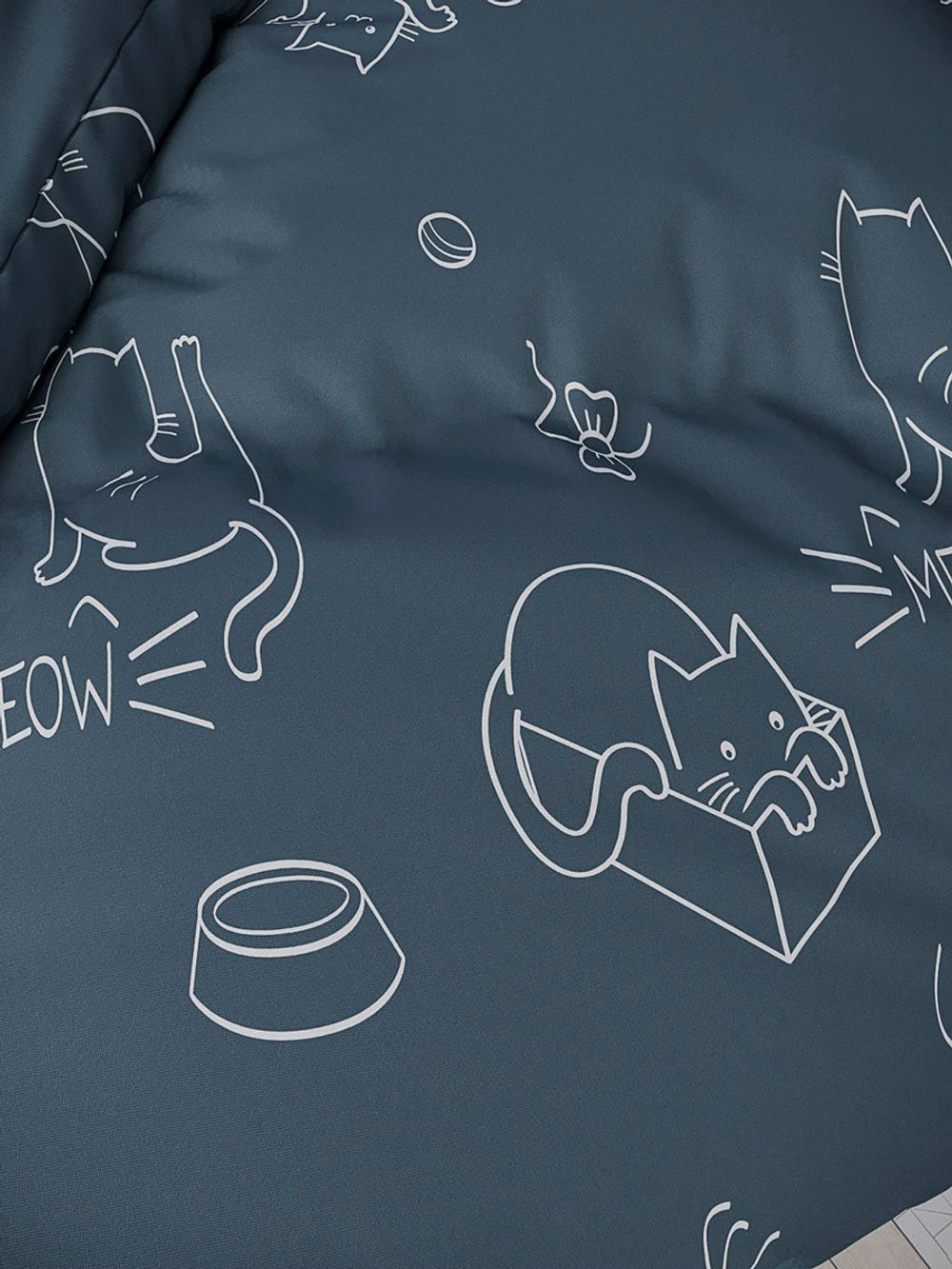 Простынь на резинке бязь Сказка "Котики" 180x200 см