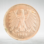 Germany, 5 Deutsche Mark, 1988, (Stuttgart Mint - "F"), VF