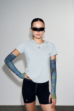 Нарукавники Blue Monte Sports Sun Protective Arm Sleeves "Mountain News Green"