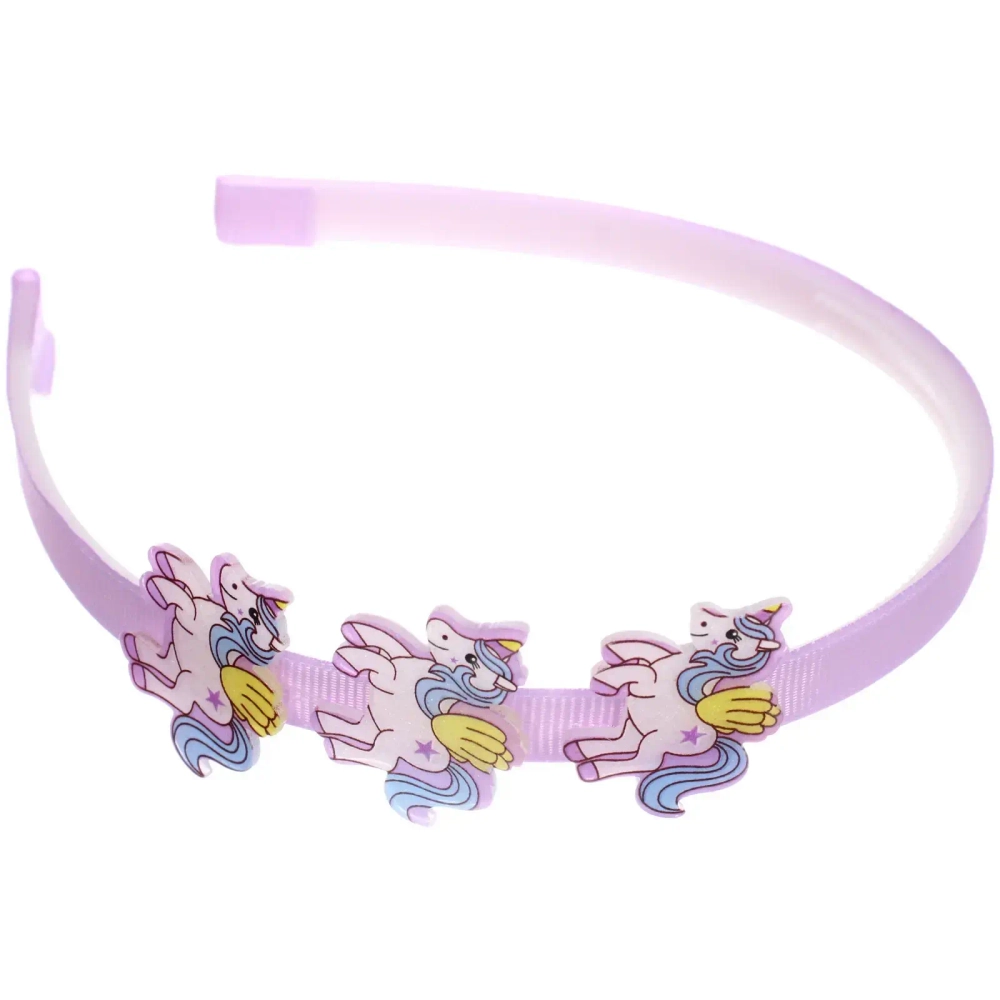 Ободок для волос детский на блистере «РОЗОВОЕ ОБЛАКО», единорог, микс 6 цветов, 1см