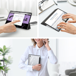 Чехол книжка черного цвета для Samsung Tab S10 Ultra, S9 Ultra и S8 Ultra, серия Toby Series от Dux Ducis