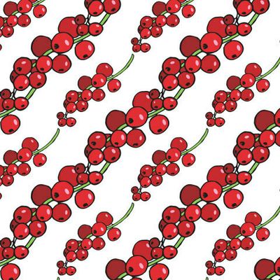 сочная красная смородина на белом фоне