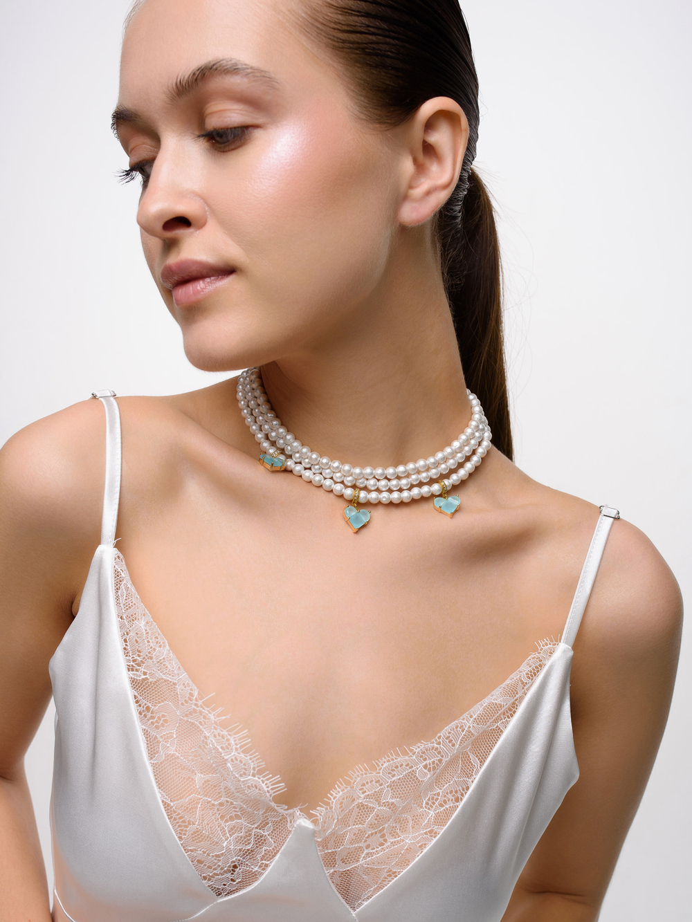 Колье "Delicacy blue soul" Gold