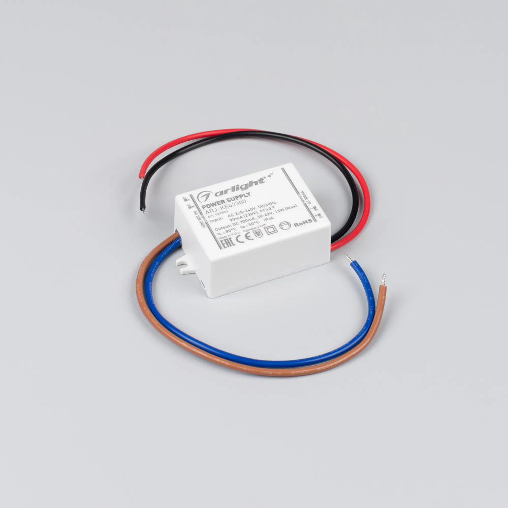 Блок питания ARJ-KE42300 (13W, 300mA, PFC) (Arlight, IP44 Пластик, 5 лет) 027593