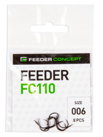 Крючки с поводком FC FEEDER серии FC106 70см, размер 006, 0,16мм (упк.10шт.)