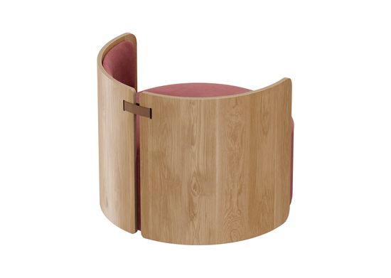 Кресло крутящееся Lagom 800 (бордовый FiberGuard, натуральный дуб)