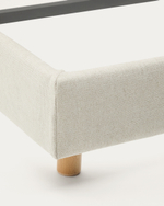 Кровать Valma из жемчужного шенилла со съемным чехлом для матраса 160 x 200 см