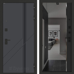 Входная дверь Бункер BN-12 - Зеркало панорама фацет с тонировкой Черный кварц