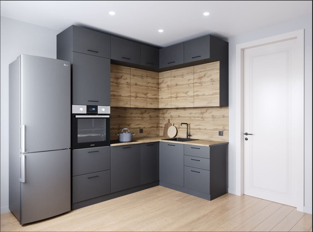 Кухонный гарнитур угловой Дели 2200х1700 (38мм)