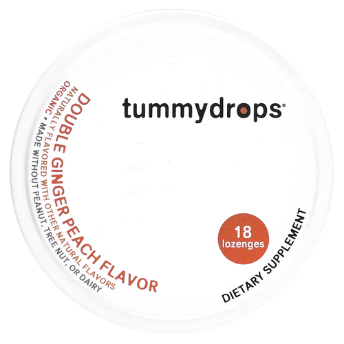 Tummydrops, Двойной имбирь и персик, 18 пастилок