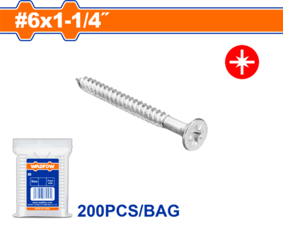 Шуруп по дереву с двойной потайной головкой и двойной резьбой