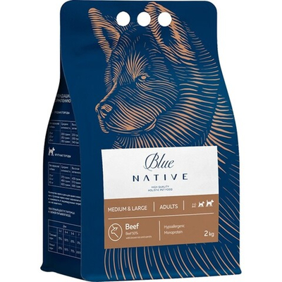 Blue Native Holistic корм для собак средних и крупных пород с говядиной (Medium&Large Adults Beef)