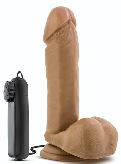 Смуглый вибратор Soccer Champ - 20,3 см. (Цвет: кофейный)