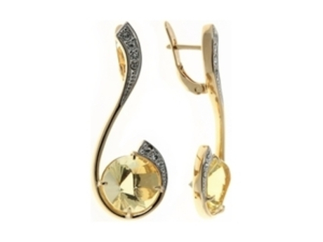 "Бонито" серьги в золотом покрытии из коллекции "Метаморфозы" от Jenavi  с английским замком