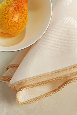 Скатерть овальная 160x400 и 18 салфеток Confestyl Iris Beige