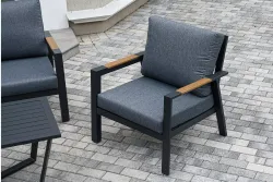 "Орхидея" лаунж-зона 4-местная из алюминия, цвет темно-серый