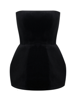 Корсет с баской из бархата